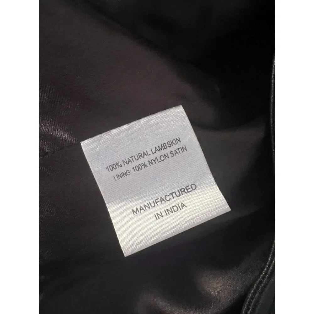 Free People Nigel Preston Chain Embellished Biker Jacket Leather - Picture 11 of 14